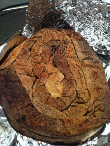 Revealed after cooking in the oven