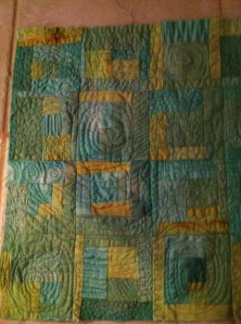 Procion dyed with green.  Interesting effect!!