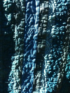 After dyeing in fibre reactive dye and machine washed.  Wet on the clothesline.