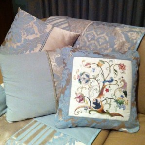 Embroidery by Audrey Ford; cushion construction by Margaret Ford