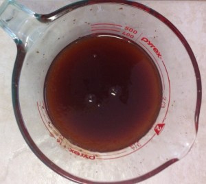 Avocado skin dye thickened