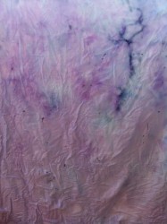 Before rinsing I let the fabric dry, assisting it with an iron.