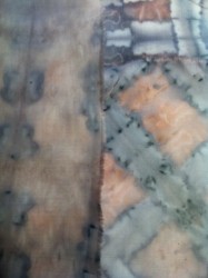 Avocado skins and iron (from bulldog clips