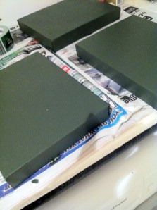 The colour is Dulux Green Spinach which seems appropriate for a frame that will carry a "leaf".