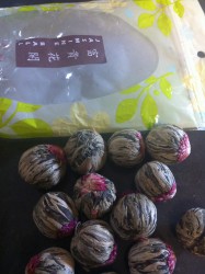 The tea flowers as they came out of the packet