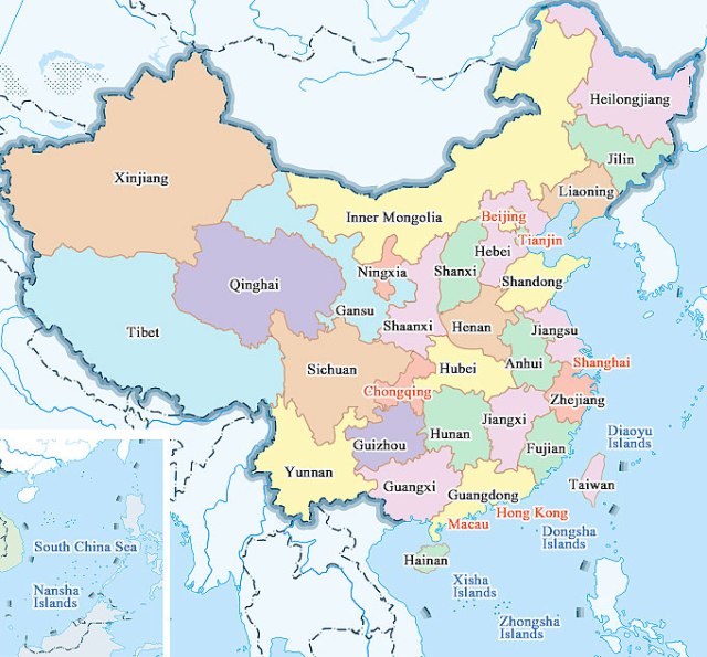 China province and major cities map chinamap